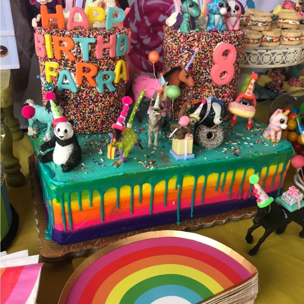 Horse Birthday Cake Pink and Lavender Western Cowgirl Cake Topper Toy